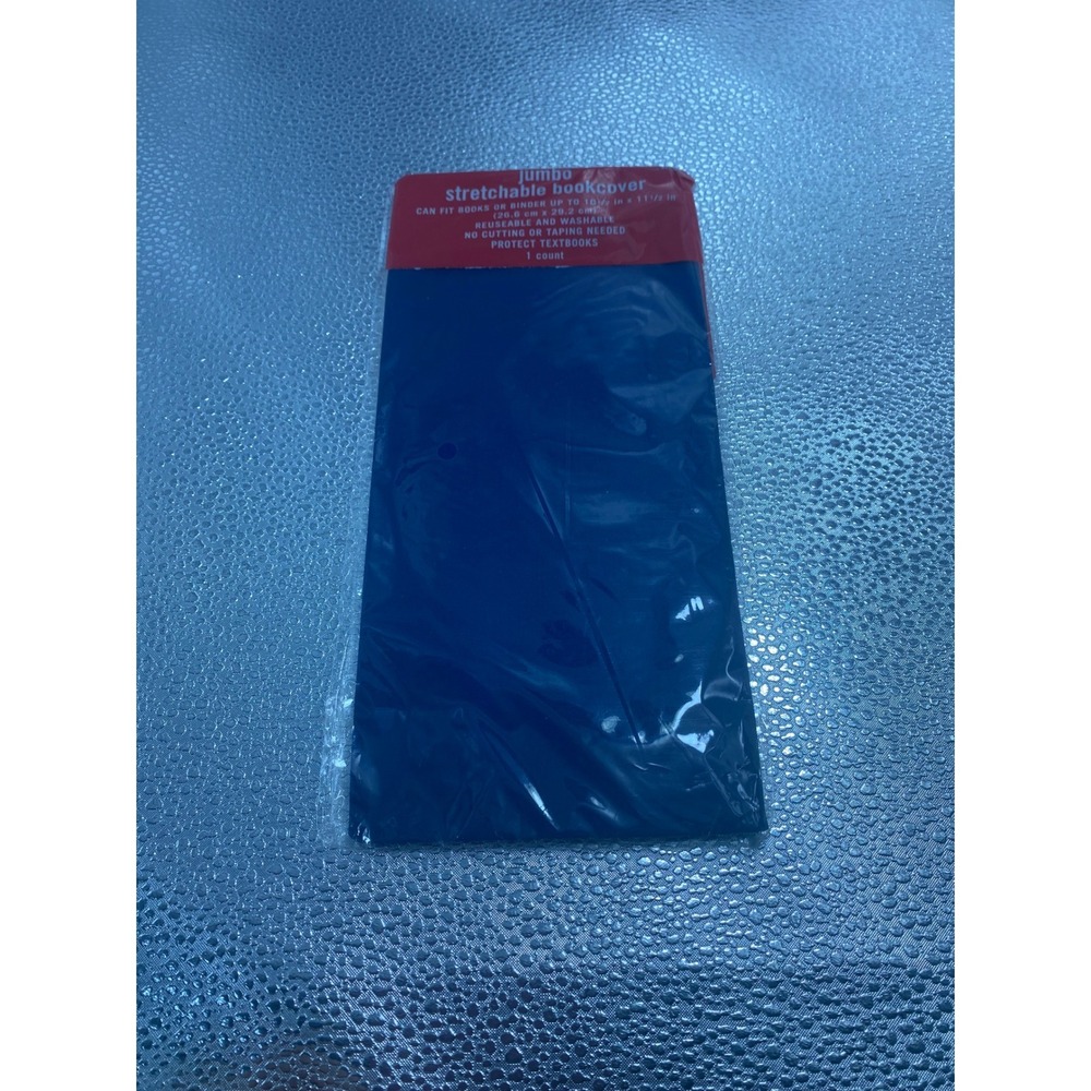 Jumbo Stretch Book Cover Navy Blue Reusable Washable Fabric Textbook Protector